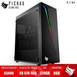 PC Gamer Pichau Njiwa, Intel G5400, Radeon RX 570 4GB, Memria 8GB DDR4, SSD 120GB, 400W