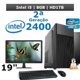 Desktop I5 2400 8gb Hd 1TB + Kit + Monitor 19 2 Gerao